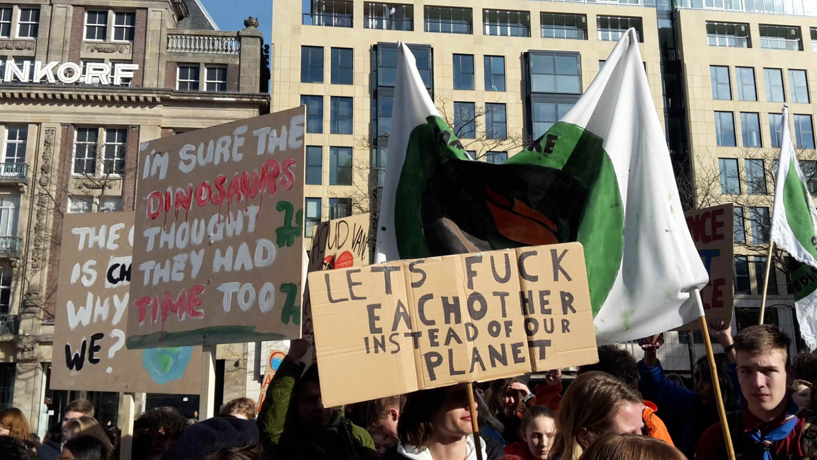 Amsterdam pro-climate demonstrators today