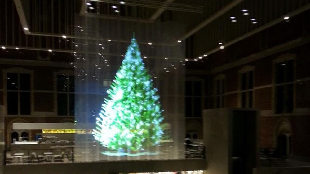 Holografische kerstboom in het Rijksmuseum AT5