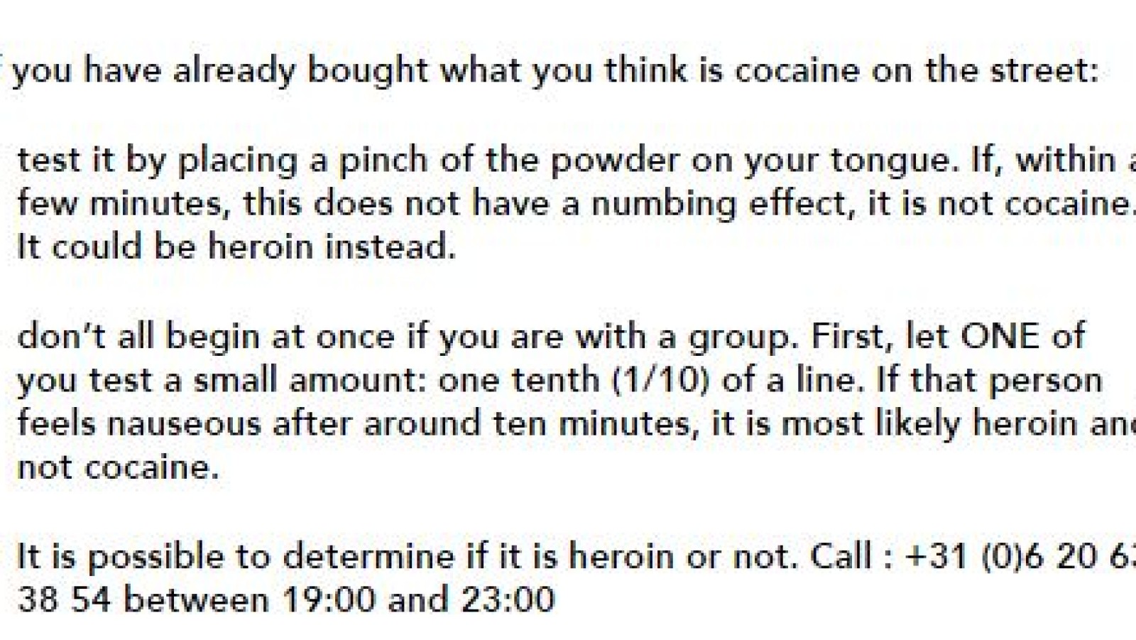GGD zet mobiele cocaïne-testers in