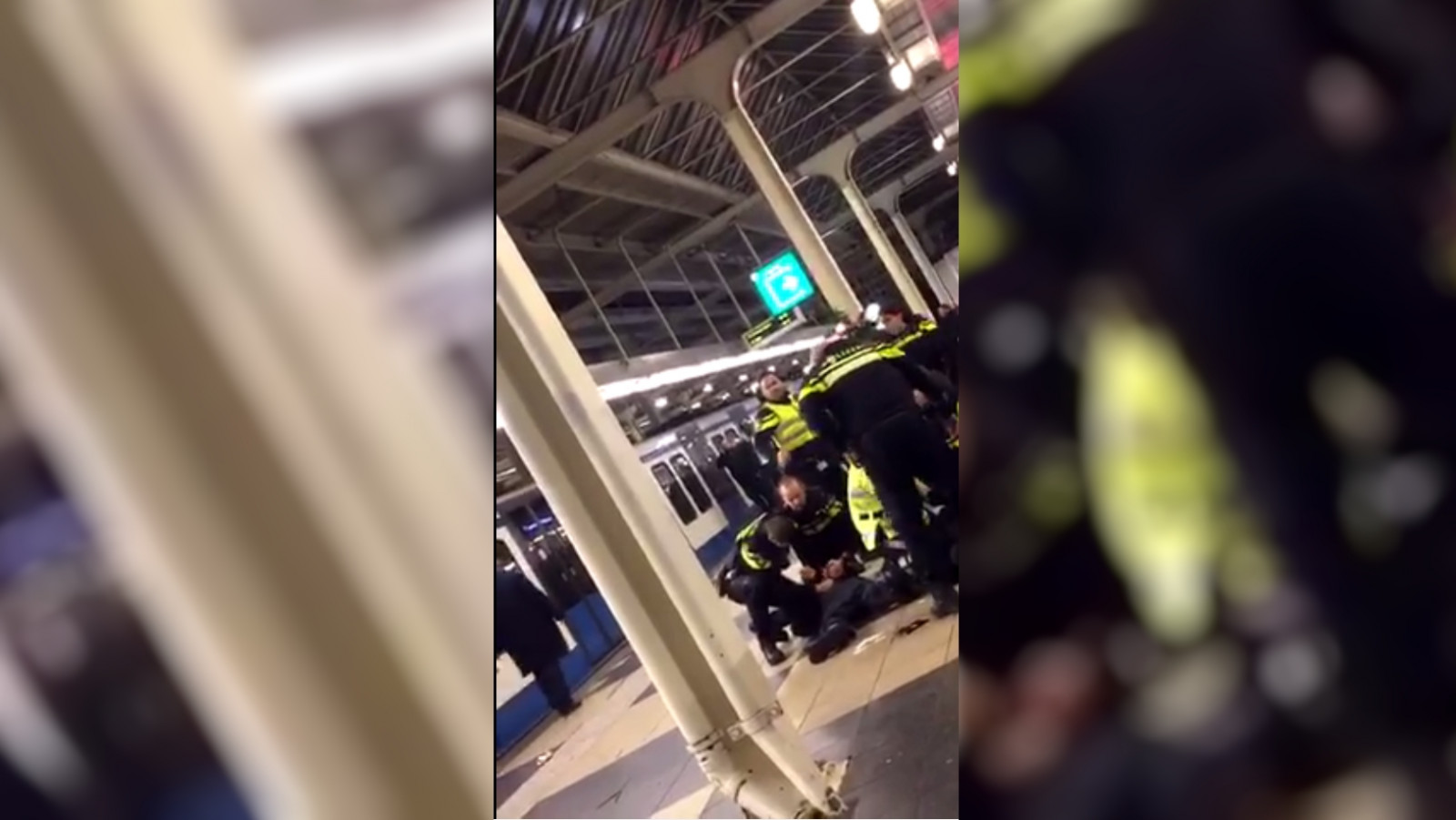 station Amstel Amstelstation aanhouding drie mannen aangehouden mishandeling monteur