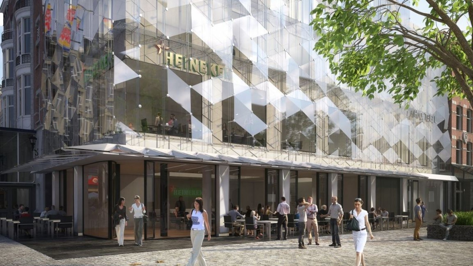 Heineken wil nieuw gebouw met glazen gevel op Leidseplein