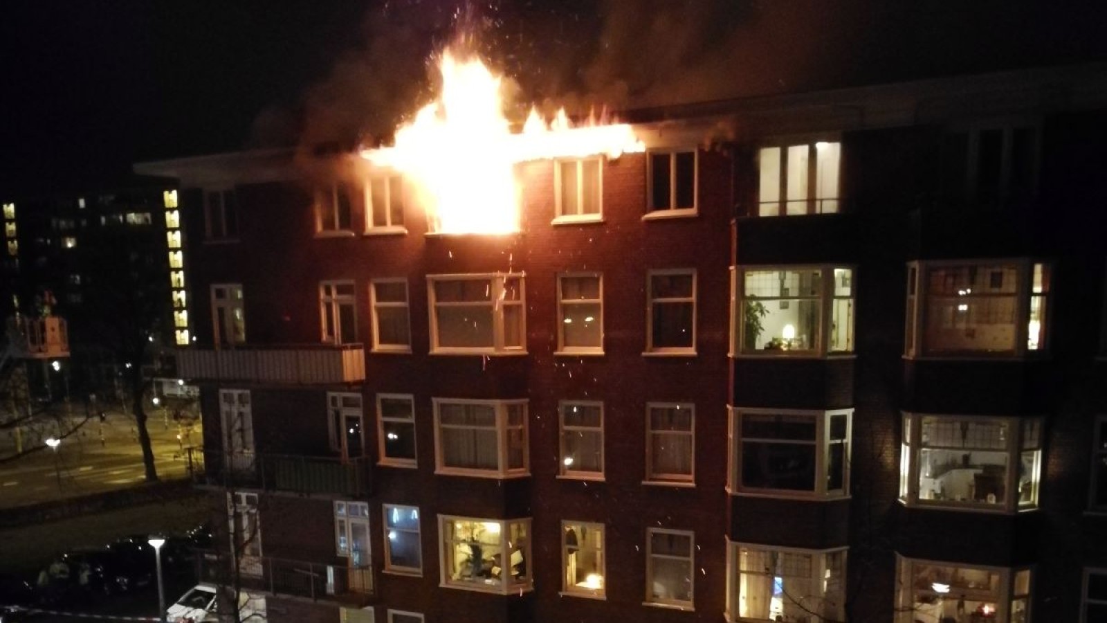 Brand appartement Kinderdijkstraat