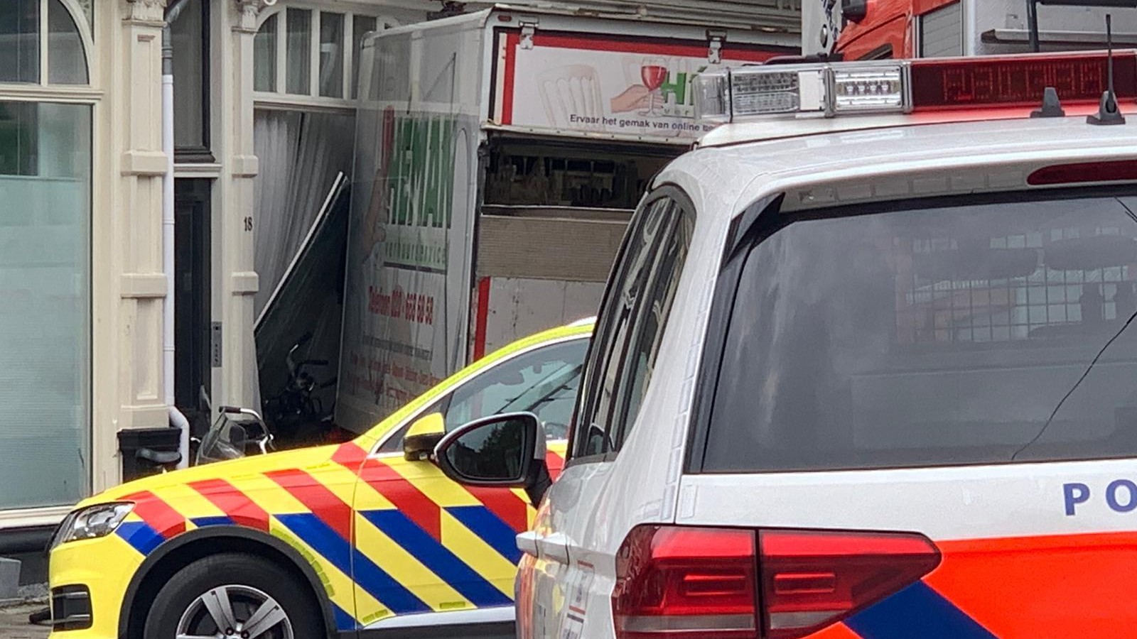 Vrachtwagen ongeval Roetersstraat
