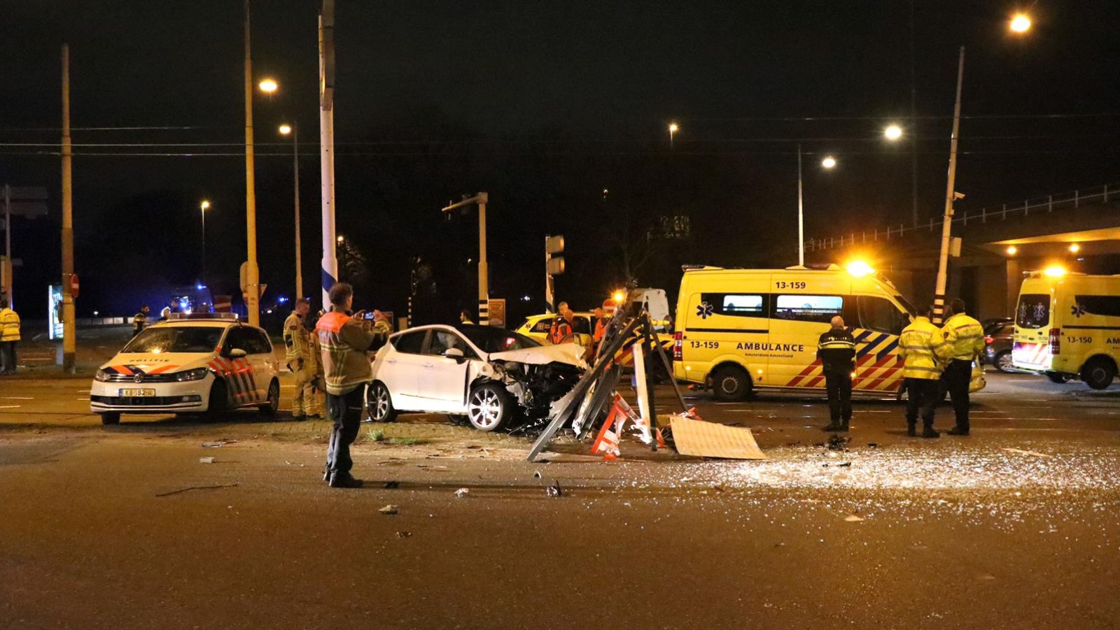 Gewonde bij ongeluk bij toerit A10