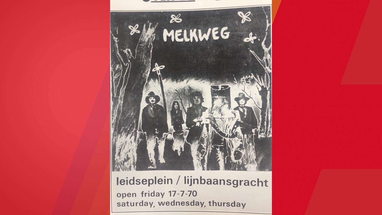 Affiche openingsfeest Melkweg