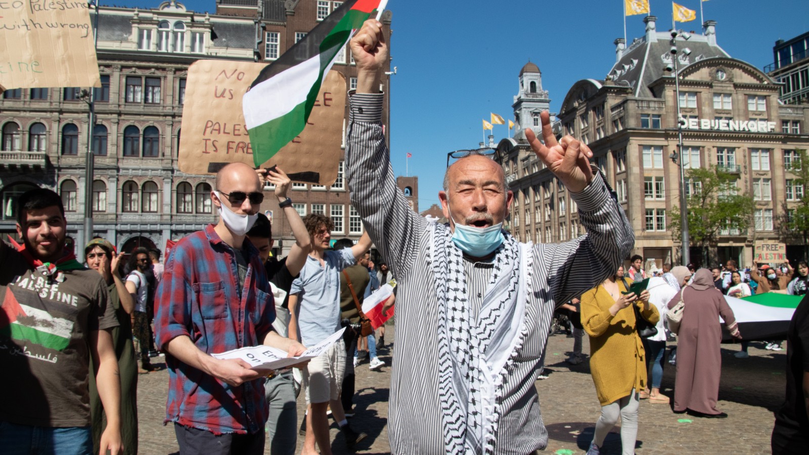 Pro-Palestina-demonstratie op de Dam