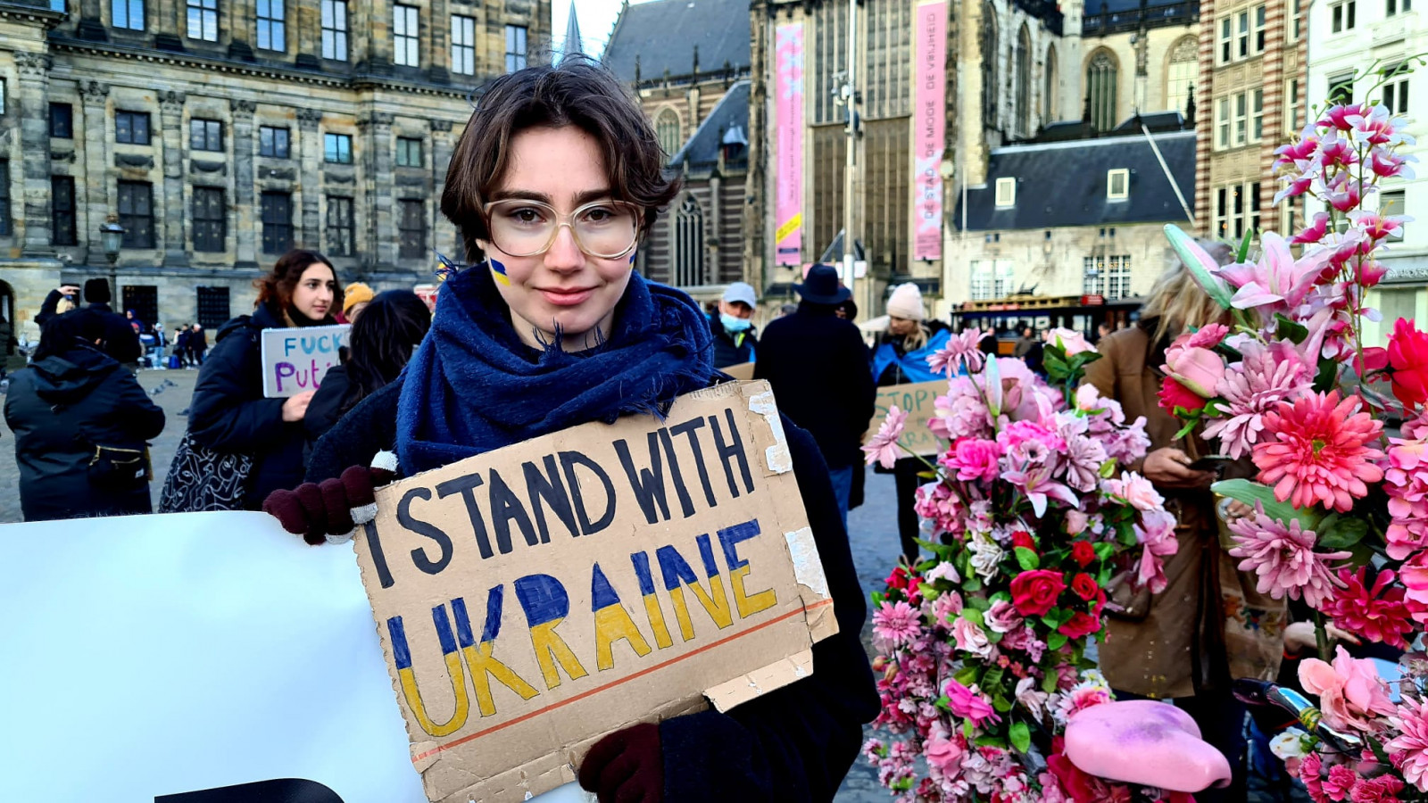 Spontane demonstratie voor Oekraïne