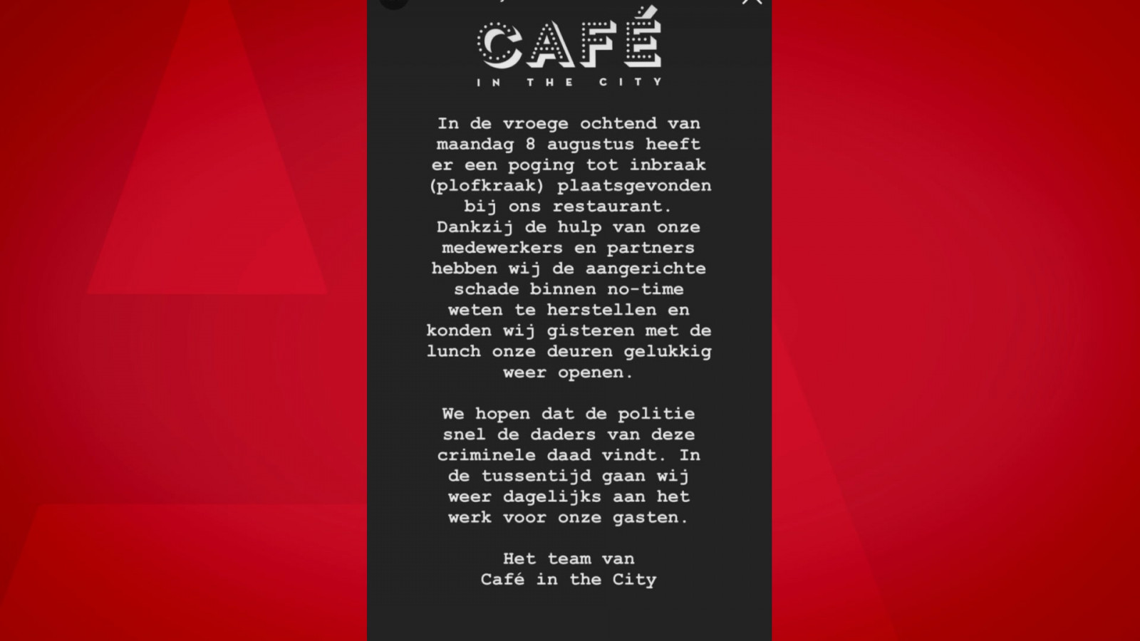 Reactie Café in the City