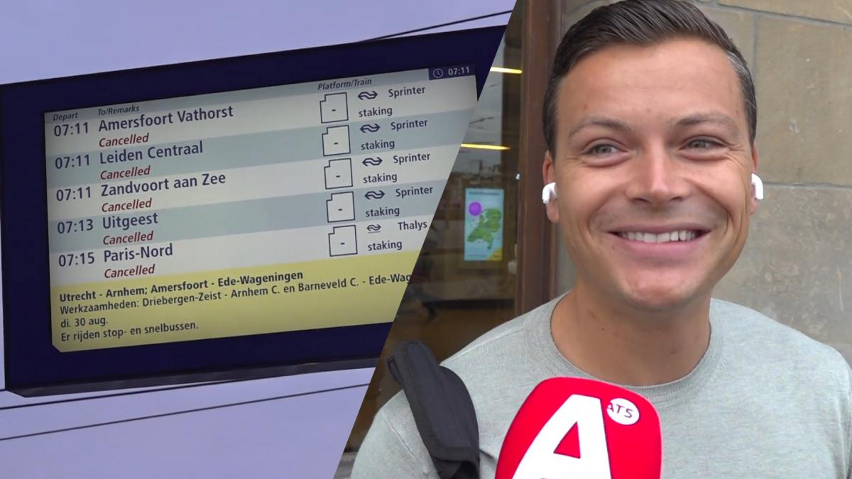 Handjevol reizigers vast op Centraal Station door treinstaking: "Gegokt