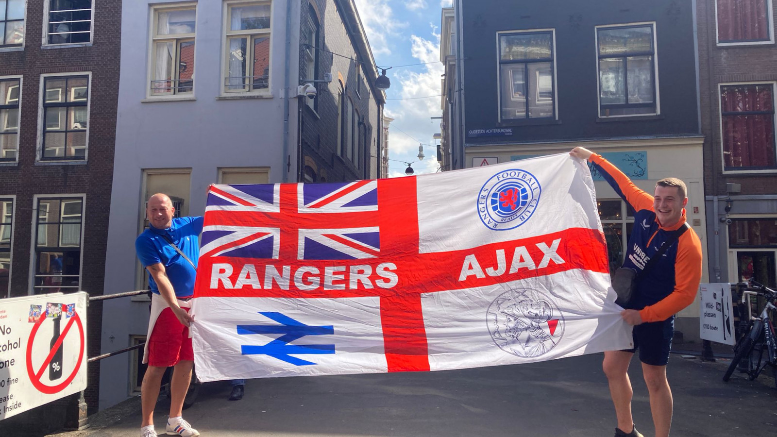 Supporters van Rangers in binnenstad
