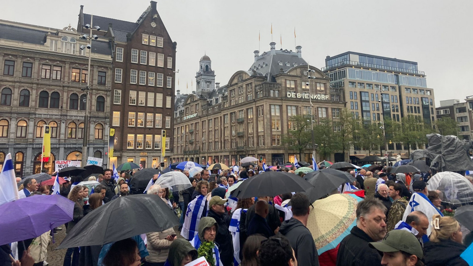 Demonstratie voor Israël op Dam