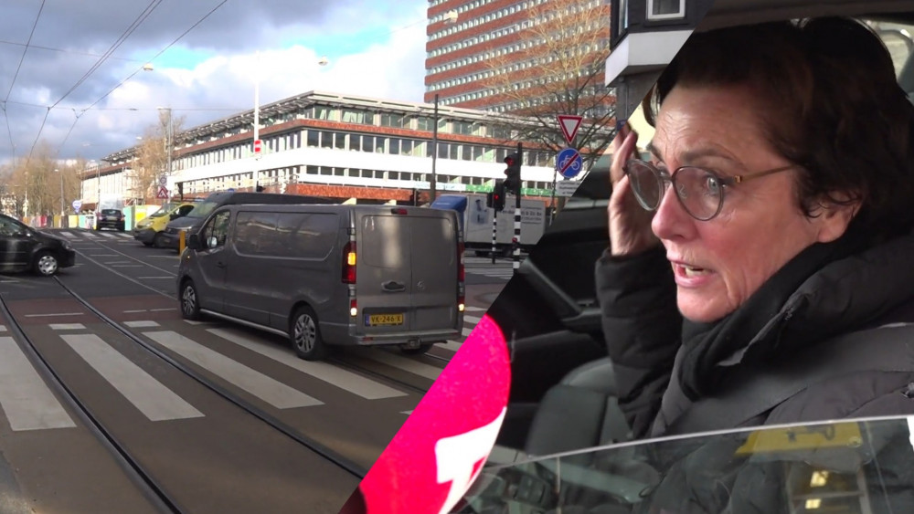 Chaotic Scenes on Van Woustraat: Motorists Ignoring New Tram Track, Navigation Apps Sending Drivers Astray