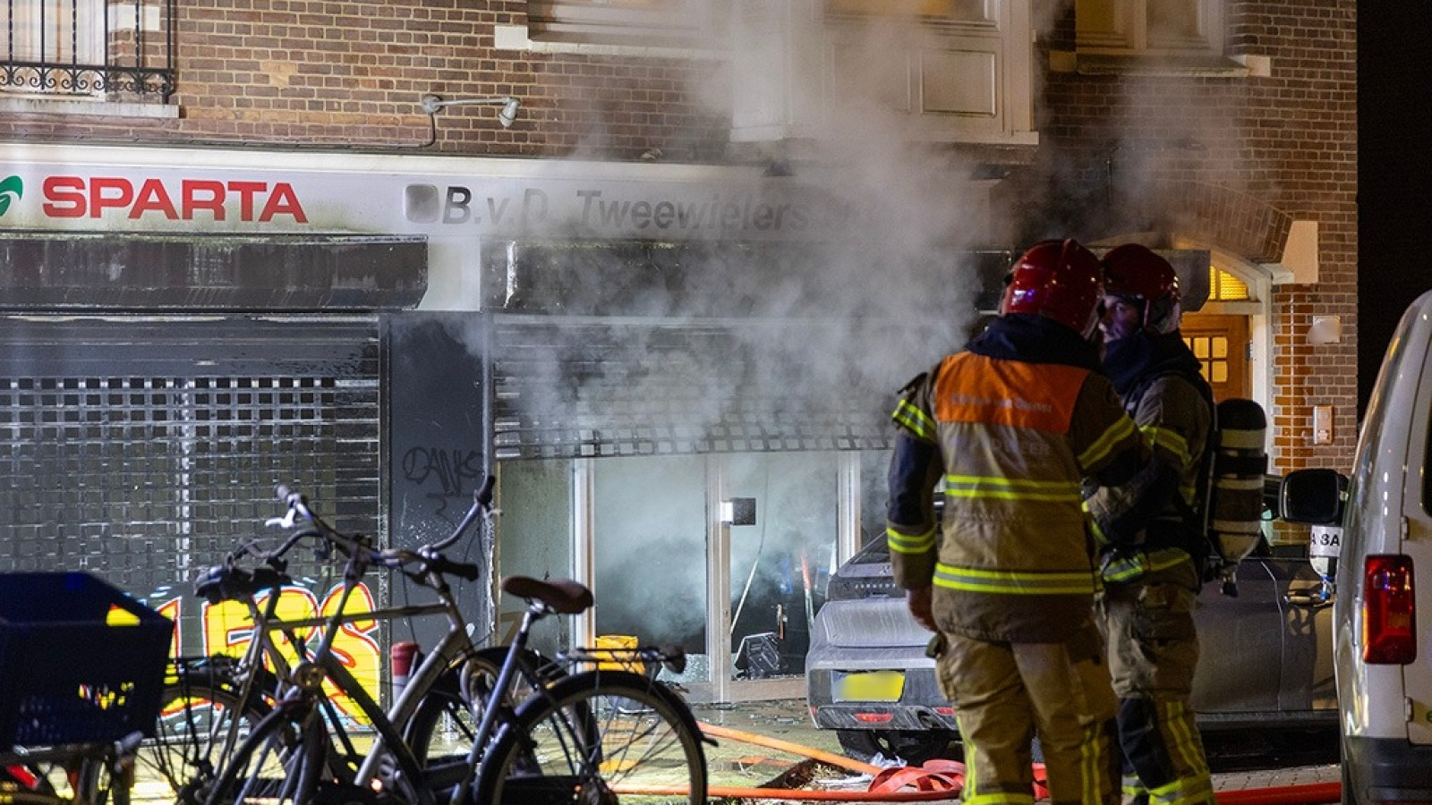 Brand fietsenwinkel Oost