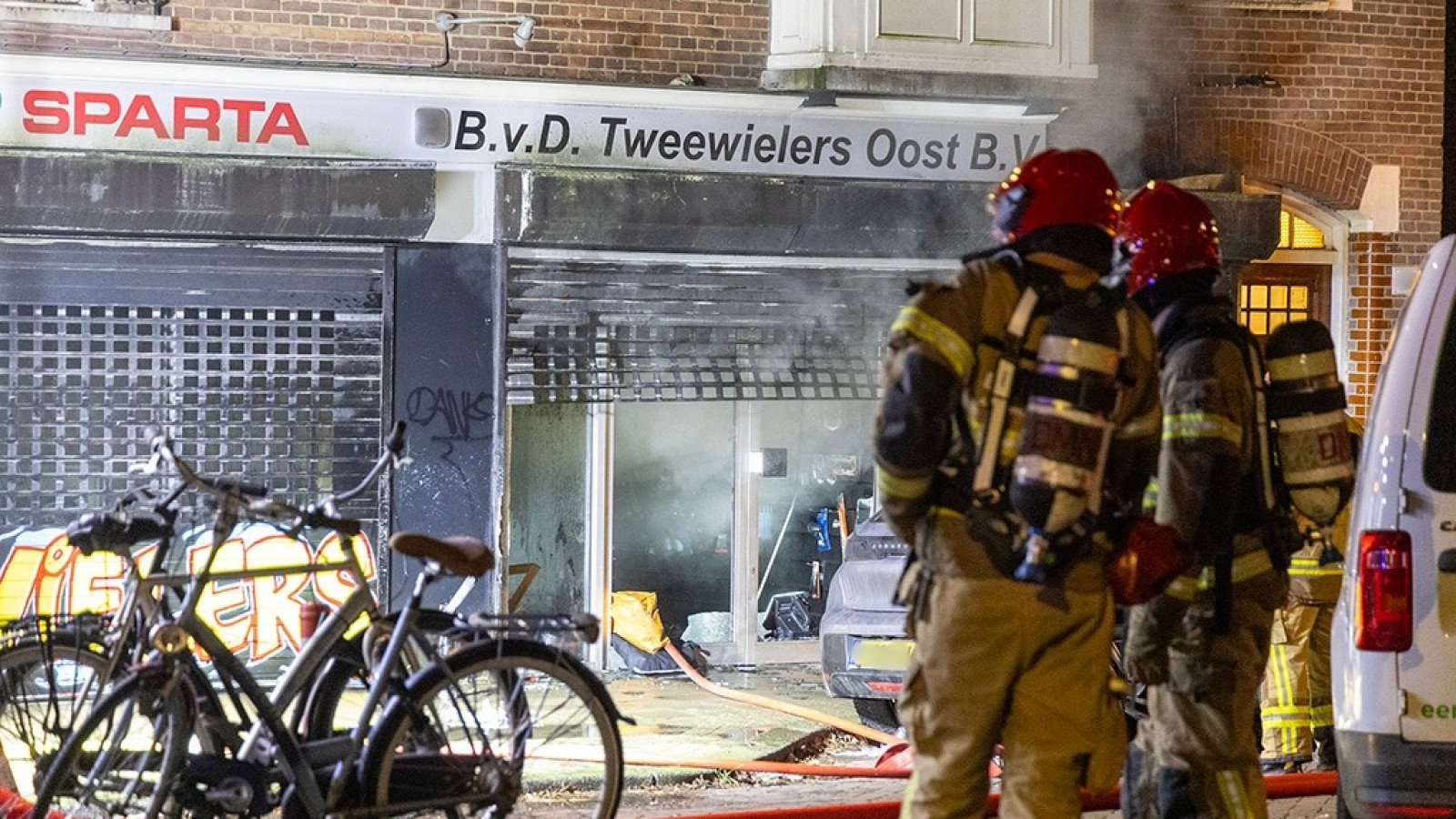 Brand fietsenwinkel Oost