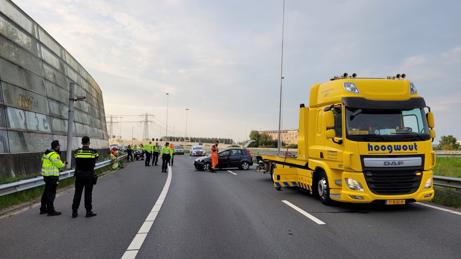 Ongeluk in bocht A8