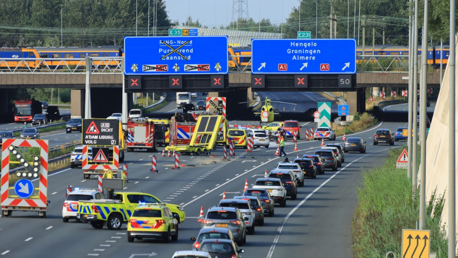 Gewonden bij ongeval A10