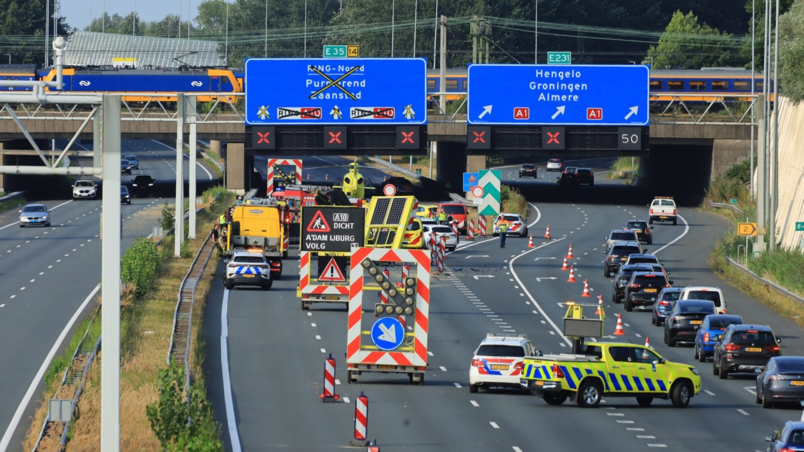 Gewonden bij ongeval A10