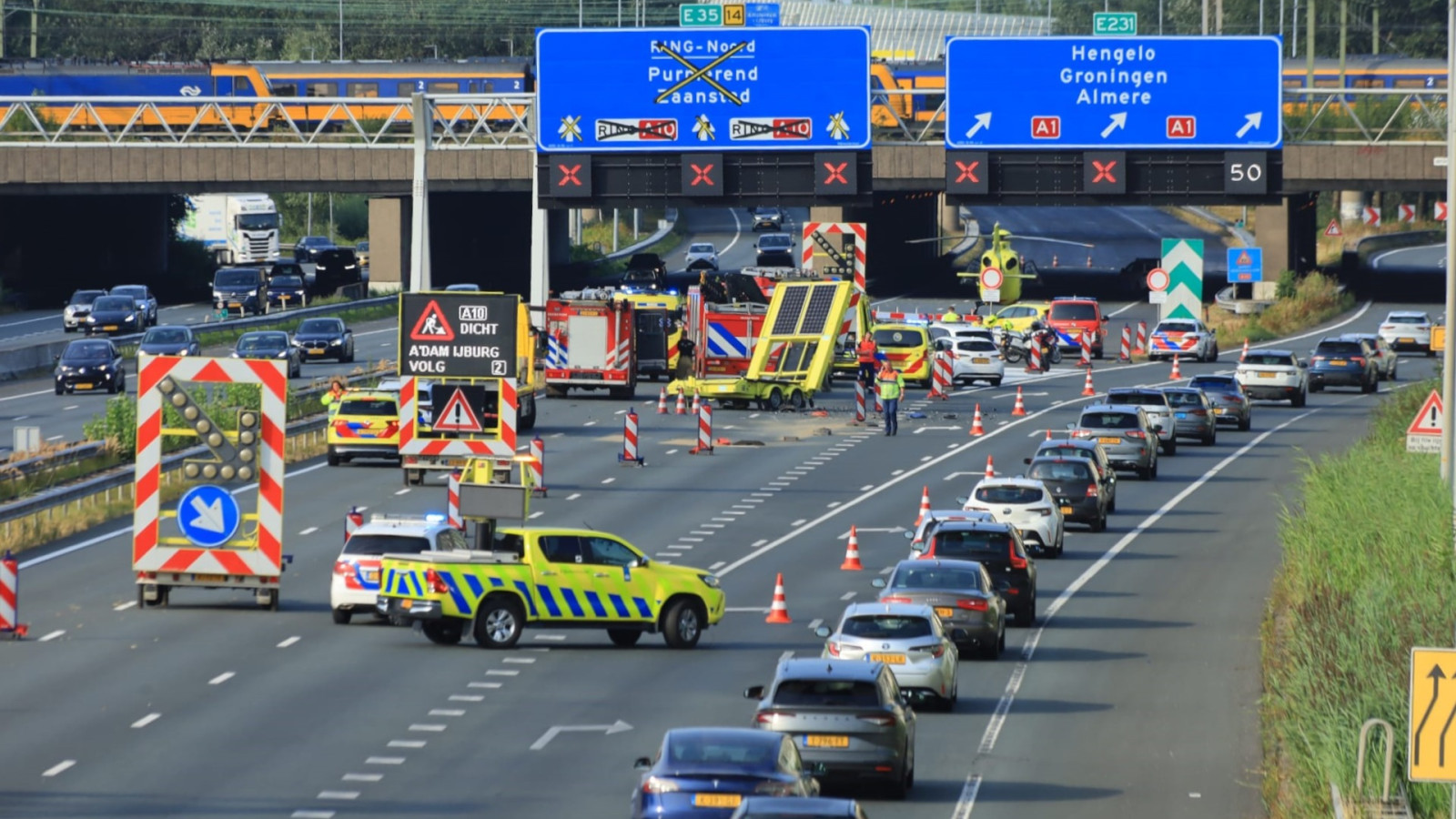 Gewonden bij ongeval A10