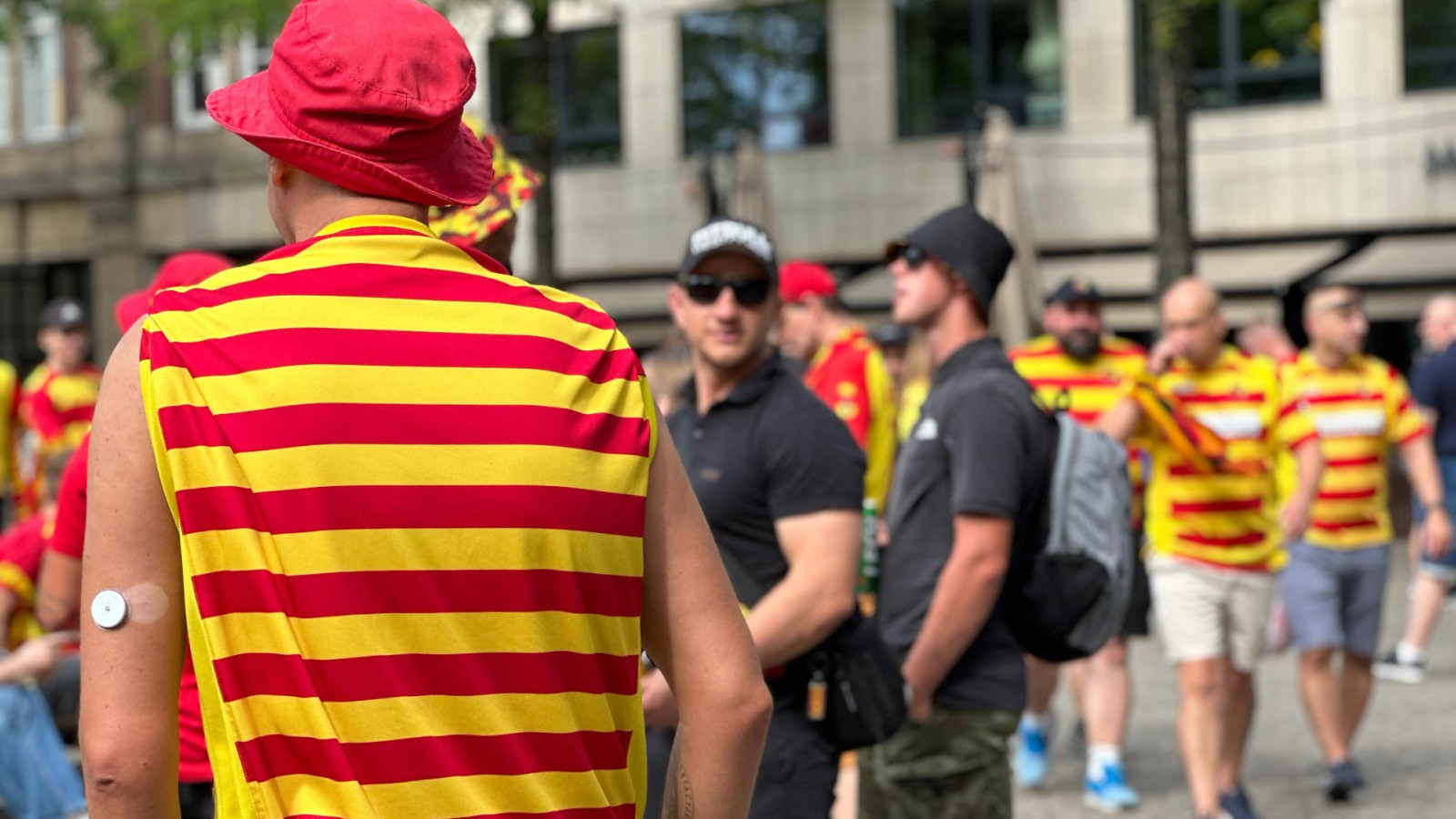 Jagiellonia-supporters in de stad