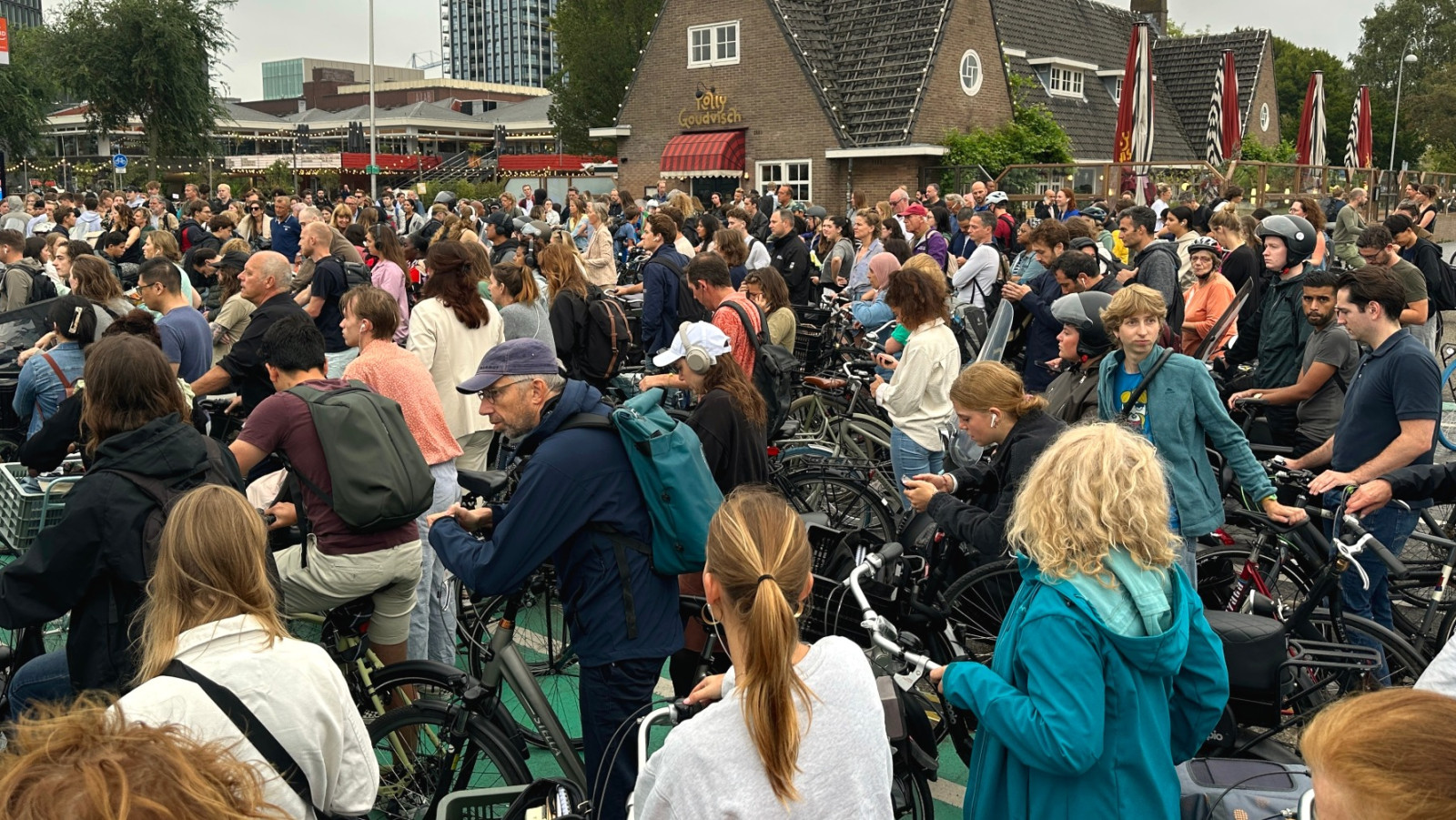 Drukte bij pont Buiksloterweg