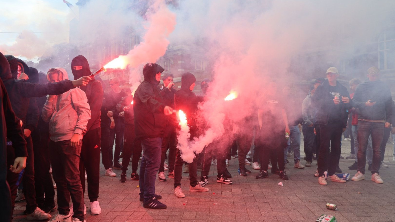 Demonstratie Ajax-supporters op Leidseplein