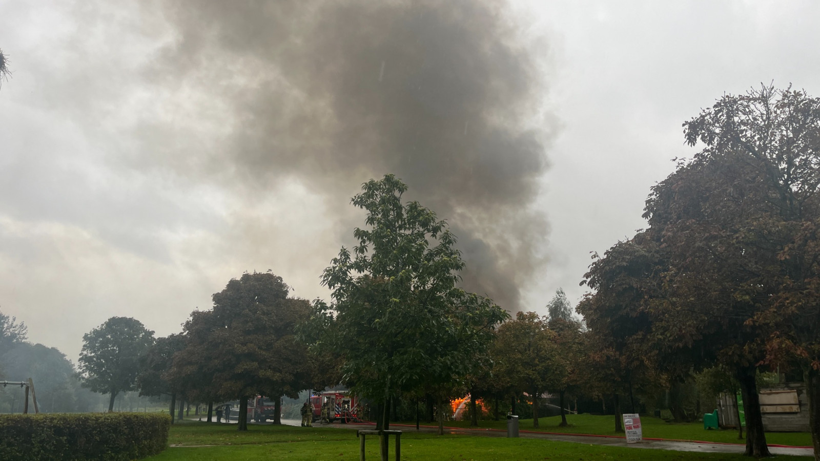 Brand in het Frankendaelpark in Oost