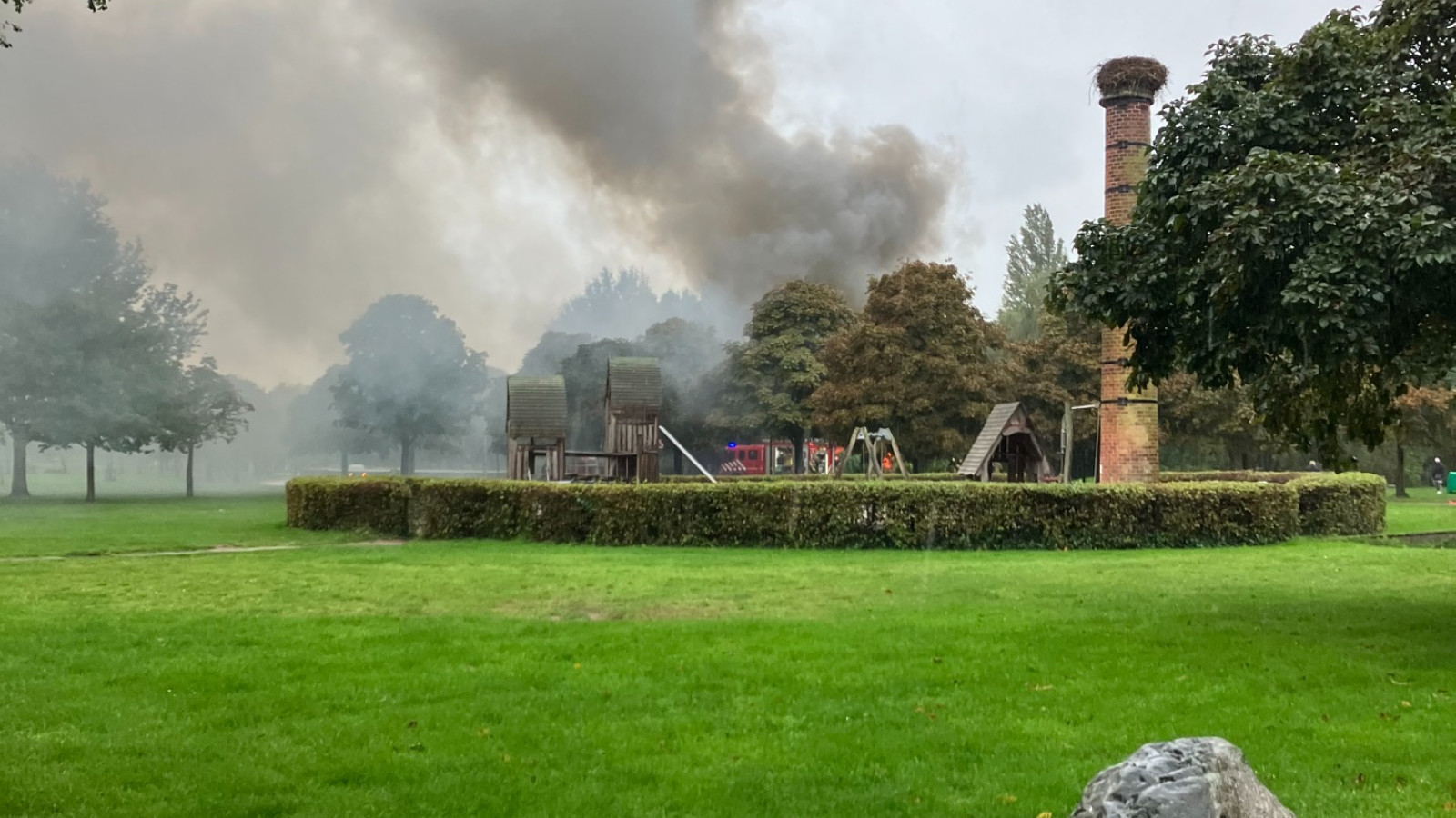 Brand in het Frankendaelpark in Oost