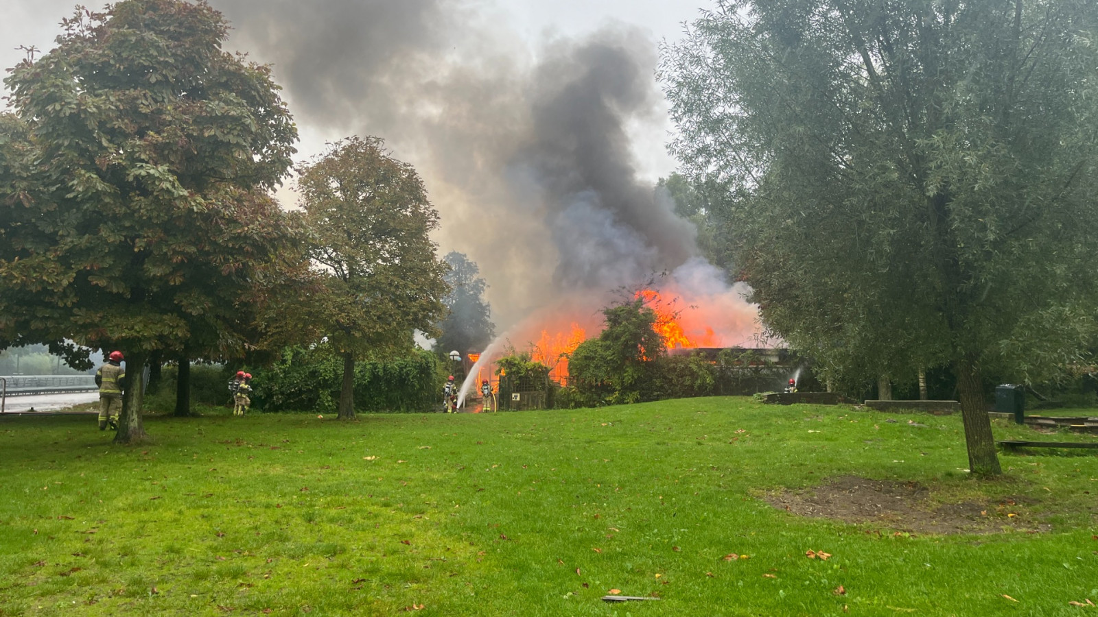 Brand in het Frankendaelpark in Oost