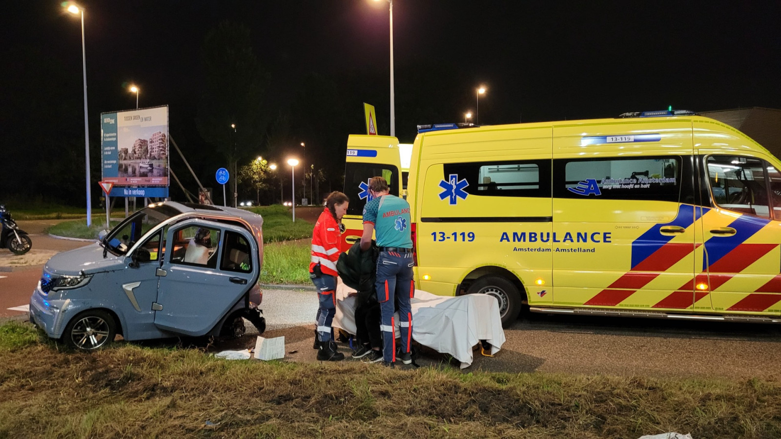 Ongeluk tussen brommobiel en personenauto